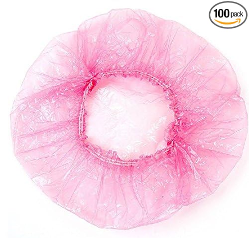 100Pcs Disposable Elastic Plastic Shower Caps Bath Hair Cap by mollensiuer