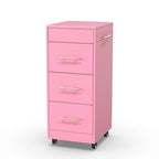 Salon Trolley Cart with Wheels, 3-Drawer Rolling Hair Styling Station, Mobile by OmySalon