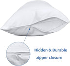 Precoco King Pillow Cases Set of 2 | 100% Cotton White Pillowcases King Size - Image 3