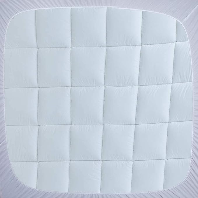 WhatsBedding Waterproof Mattress Pad King Size Cotton Top Down Alternative - Image 8