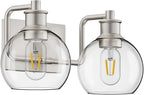Tipace 2 Light Wall Scone Vintage Vanity Light Fixtures Brushed Nickel Wall - Image 2