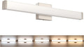 Bathroom Vanity Light Brushed Nickel Square LED 24 inch 14W 4000K Natural White by Enjoyyourhealthylife