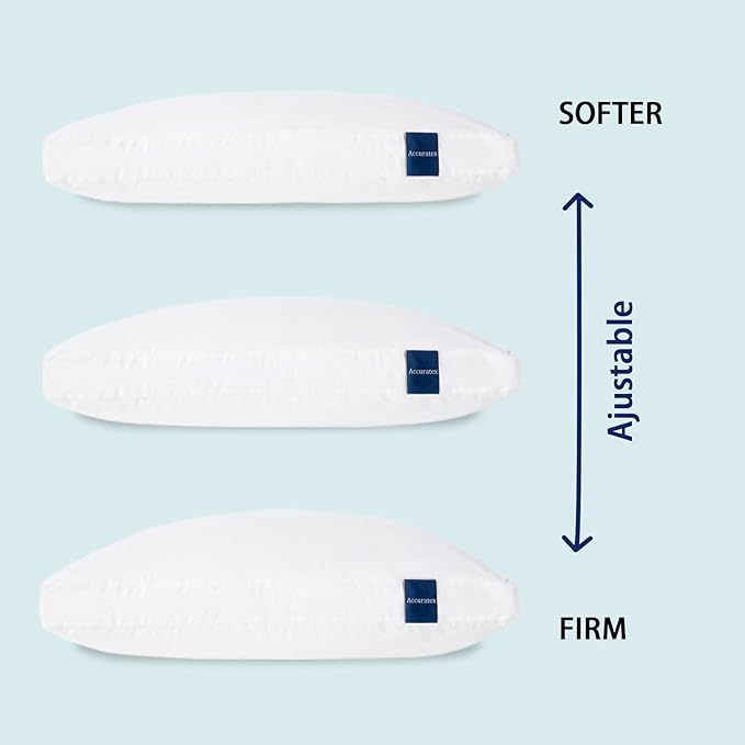 ACCURATEX Hybrid Pillow for Sleeping, Adjustable Shredded Memory Foam Pillow - Image 4