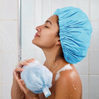 Reusable Shower Cap for Women, Large Waterproof Shower Bonnet - Image 4