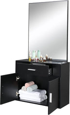 Modern Styling Station for Hair Stylist, Wooden Hair Salon Station Storage - Image 8