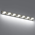 55.12inch Brushed Nickel Vanity Light Fixtures, 7 Light LED Bathroom Vanity by BATHROOMLIGHTINGFIXTURES