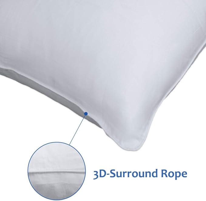 Precoco Queen Pillow Cases Set of 2 | 100% Cotton White Pillowcases Queen Size - Image 4
