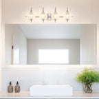 Brushed Nickel Bathroom Vanity Light Fixture Vintage Style - Image 4