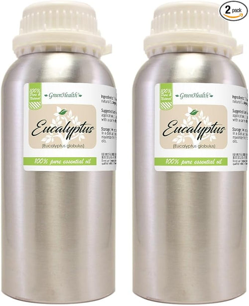 2 Bottles – GreenHealth Eucalyptus Essential Oil – 16 fl oz Each – 100% Pure & by Greenals