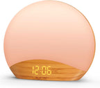 REACHER Wood Grain Sunrise Alarm Clock and Sound Machine Nightlight, Digital by Reacher