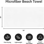 JML Microfiber Bath Towels, Bath Towel 2 Pack, Super Absorbent and Fast Drying - Image 2