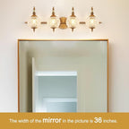 Brushed Gold Bathroom Vanity Light Fixture Vintage Style - Image 2