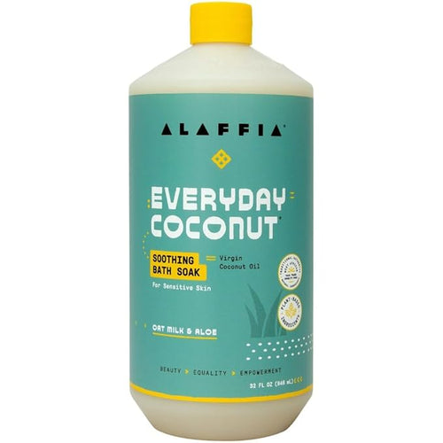 Alaffia Everyday Coconut Soothing Bath Soak, Oat Milk & Aloe, Fragrance-Free by Alaffia