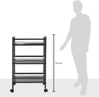 Amazon Basics 3-Tier Metal Rolling Utility Cart, Storage Organizer, Mobile - Image 7
