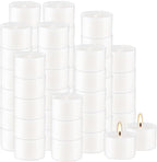 Set of 50 White Scented Tealight Candles Bulk, Vanilla Fragrance Wax - Image 2