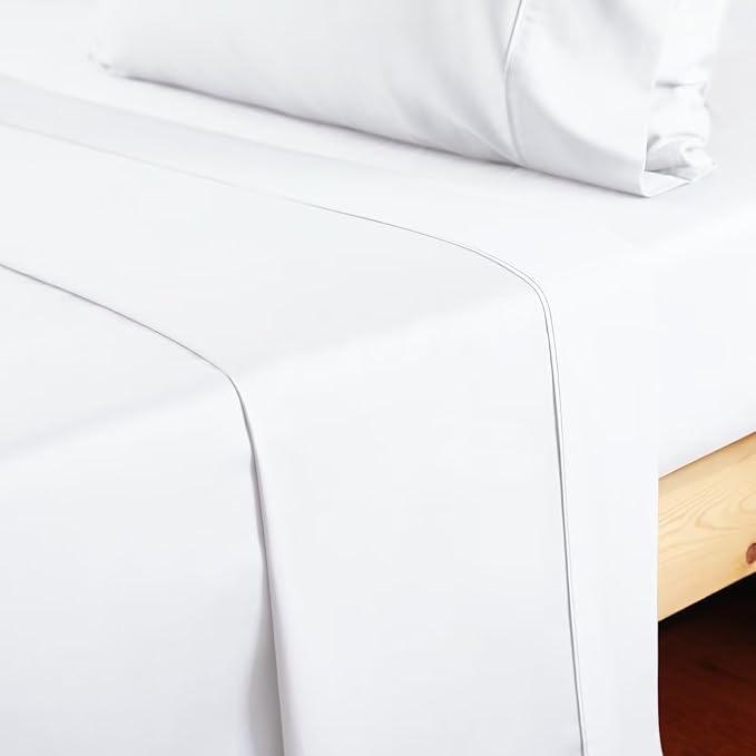 2-Pack Cotton Full Flat Sheet Only, 600 Thread Count 100% Egyptian Cotton Top - Image 7