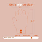 Cleanlogic Bath & Body Exfoliating Glove, Stretchy Bath & Shower Gloves - Image 3
