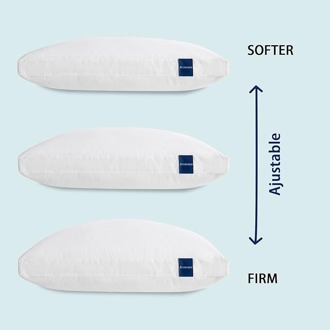 ACCURATEX Pillows Standard Size Set of 2, Hybrid Shredded Memory Foam Pillow - Image 3