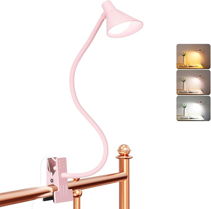 Clip on Light USB Reading Light, Eye Care Dimmable Reading Lamp Flexible Goose by Uchoiceme