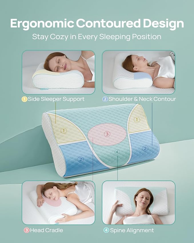 Releep Cervical Neck Pillow, Side Sleeper Pillow - Image 8