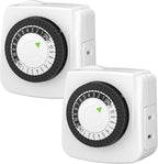 BN-LINK Indoor Timers Plug Mechanical 2 Prong 24-Hour Mini Lamp Timers 2 Pack by BN-LINK