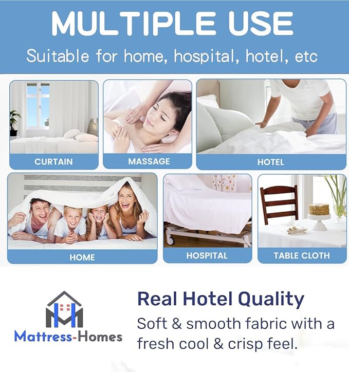 Mattress-Homes Oversized King Plus 100% Egyptian Cotton Top Sheet 1Pcs - Image 5