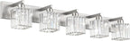 Aipsun Brushed Nickel Bathroom Lighting Fixtures 5 Light Vanity Light Crystal by Aipsun