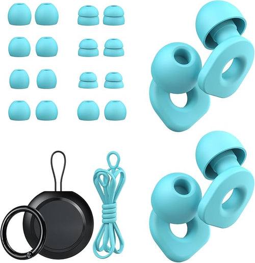 2 Pairs of Earplugs for Sleeping, Reusable Hearing Protection Ear Plugs by LOETRUY