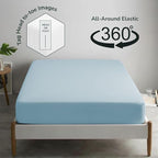 Feather & Stitch 1 Piece Fitted Sheet Queen Size, 100% Cotton Damask Sateen - Image 4