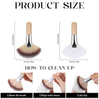 Thinp 4 Pcs Facial Brushes Esthetician Facial Brush Fluffy Fan Brushes Face - Image 3