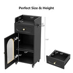 OmySalon Salon Cart with Wheels, 3-Tier Rolling Beauty Cart with Glass Door & - Image 5