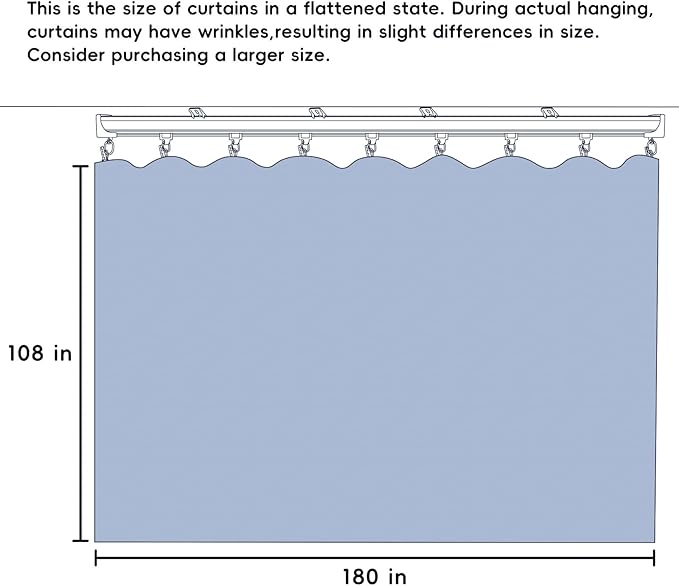 Room Divider Ceiling Mounted Curtains Track Sets Extra Wide Blackout Curtain - Image 7