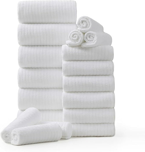 18 Piece Family Bath Towel Set Include 6 Bath Towels, 6 Hand Towels and 6 by Hailea