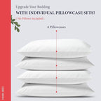 100% Egyptian Cotton Pillow Cases Standard/Queen Size Set of 4 - Image 3