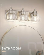Bathroom Light Fixtures, 3-Light Brushed Nickel Vanity Light, Modern Wall - Image 6