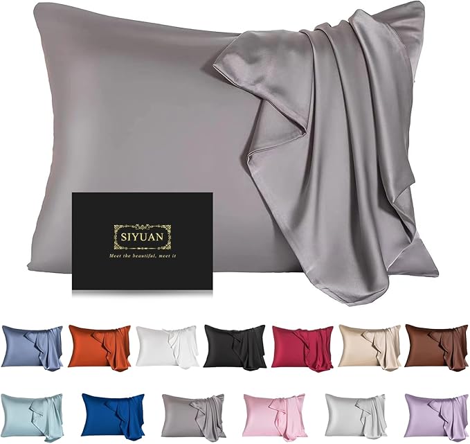 Mulberry Silk Pillowcase for Hair and Skin, King Size Cooling Silk Pillow Case by SIYUAN