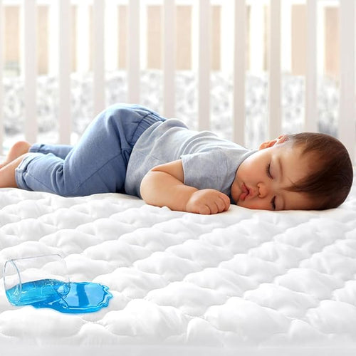 2 Pack Mini Crib Mattress Protector Waterproof Mini Crib Sheets Fitted 38'' x by Bilobanbabybedding