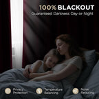 Joydeco Red 100% Blackout Curtains 72 Inch 2 Panels, Luxury Thermal Red Velvet - Image 4