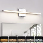Chrome Vanity Lights for Bathroom 5CCT Dimmable Bathroom Lighting Fixtures Over by BRIVOLART