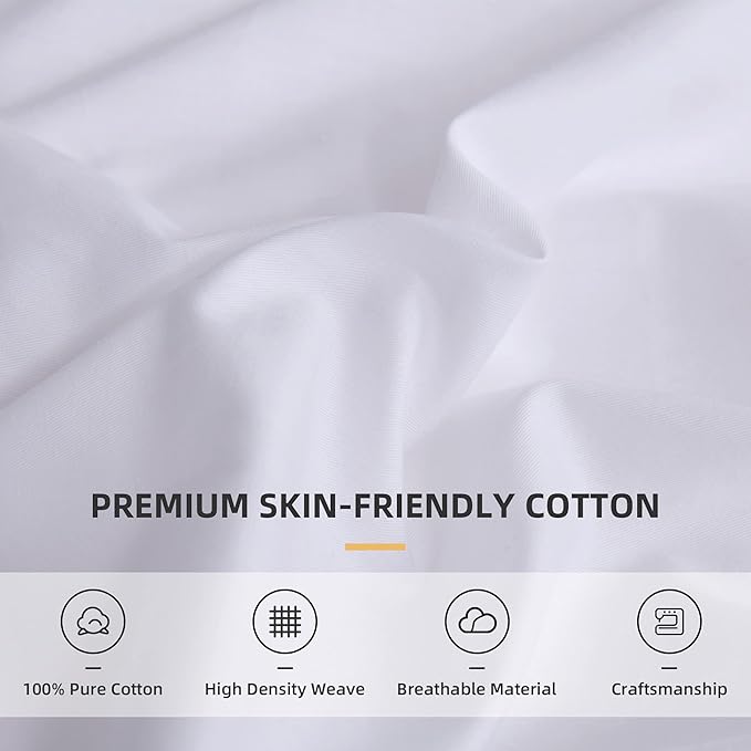 QSH Ruffle White Duvet Cover Queen Size -Washed Cotton Shabby Farmhouse Ruffled - Image 7