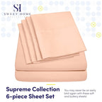 Sweet Home Collection 6 Piece Bed Sheet Set - Image 2