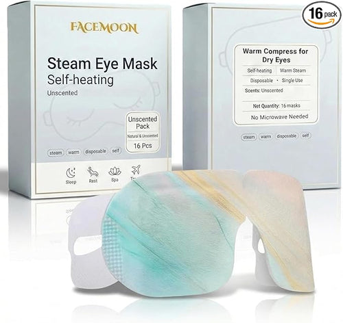 16 Packs Self Heating Steam Eye Masks: Disposable Moist Warm Compress by FACEMOON