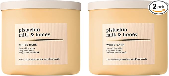 Bath & Body Works 3-Wick Candle, Pistachio Milk & Honey Candle, Strong Throw by BathBodyWorks