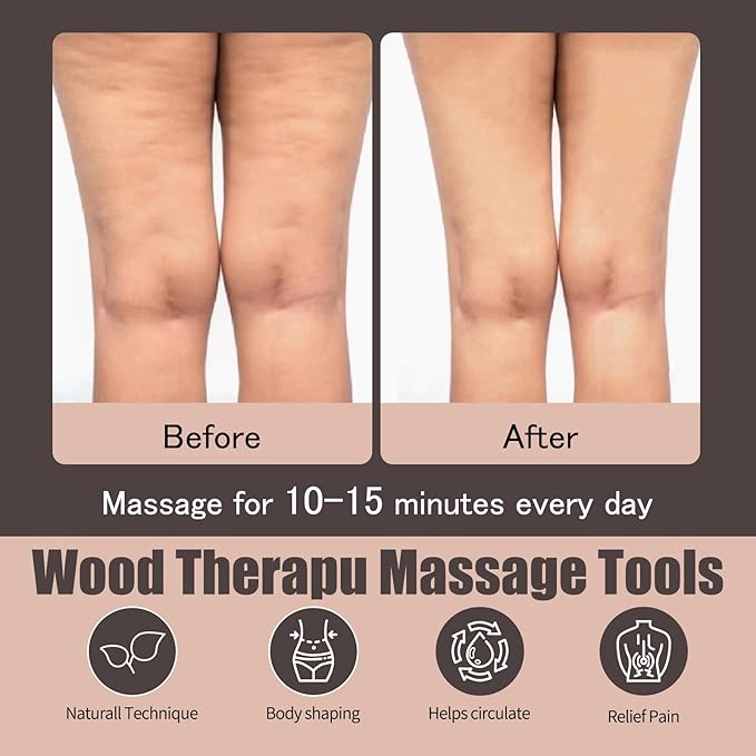 Wooden Massage Stick, Body Shaping, Fat Reduction, Muscle Relief, Easy Self Use - Image 4