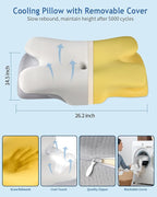Cervical Neck Pillow for Pain Relief Sleeping, Cooling Ergonomic Contour Side - Image 8