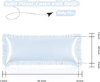 Homiest Ruffle Satin Body Pillow Cover, Silky Satin Body Pillowcase - Image 3