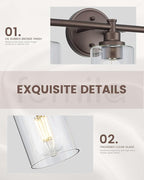 FEMILA 32" Bathroom Light Fixtures, Oil Rubbed Bronze Vanity Light, 5 Light - Image 6
