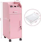 Modern Styling Station Cart for Hair Stylist, Wooden Hair Salon Station Storage - Image 2
