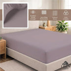 Linen Home 100% Cotton Percale Weave Fitted Sheet, King Size, Prelude Purple - Image 4