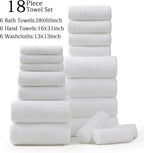 18 Piece Family Bath Towel Set Include 6 Bath Towels, 6 Hand Towels and 6 - Image 9